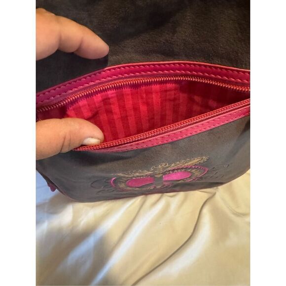 Vintage y2k black hot pink & gold peace velour juicy couture backpack NWT - Picture 5 of 8